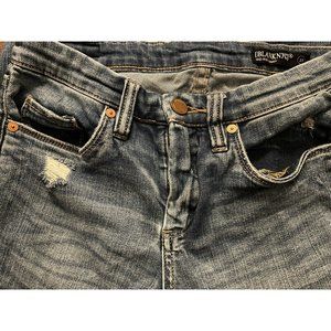 BLANK NYC $98 Mid Rise Skinny Jeans Ankle Whiskered Raw Hem‎ Distressed 27
